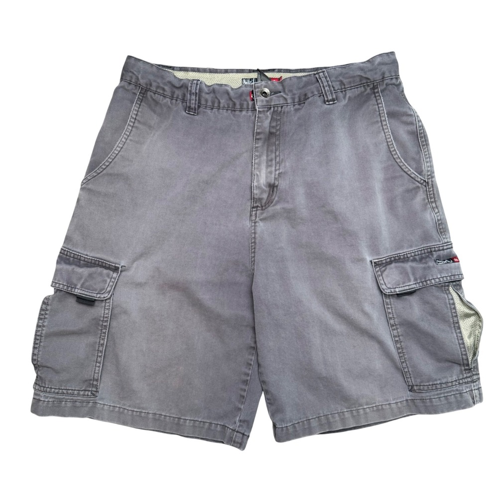 Vintage Y2K Quicksilver Mens Cargo Shorts Gray Cotton Skater Gorpcore Utility 3